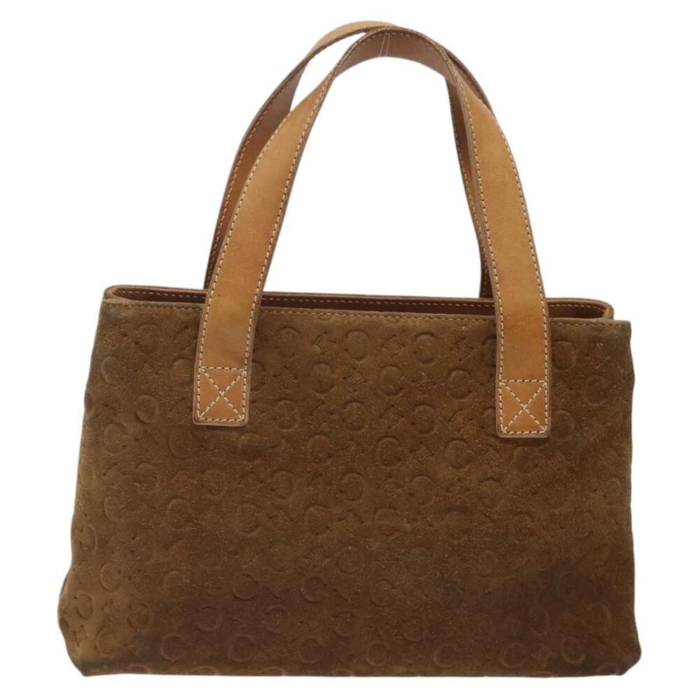 Celine Macadam Suede Handbag Brown